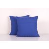 Traditional Navy Blue Silk Suzani from Uzbekistan, Set of Tw | Cushion in Pillows by Vintage Pillows Store