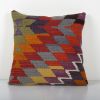 Handmade Diamond Colorful Kilim Cushion Cover, Tribal Handwo | Pillows by Vintage Pillows Store
