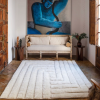Shaggy Labyrinth White Rug | Work by District Loom