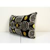 Silk Ikat Velvet Pillow Cover, Black and Yellow Motif | Sham in Linens & Bedding by Vintage Pillows Store. Item composed of cotton and fiber