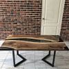 Smoke Epoxy Custom Resin Table | Dining Table in Tables by Ironscustomwood. Item composed of walnut