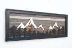 Pine Tree Forest Glacial Lake Mountains | Wall Sculpture in Wall Hangings by Craig Forget. Item made of maple wood with metal works with mid century modern & contemporary style