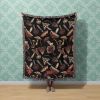 IVI - Mushroom Jacquard Woven Blanket - Original Black | Linens & Bedding by Sean Martorana. Item composed of cotton