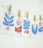A Bit of Folk Set 1 | Prints by Leah Duncan. Item composed of paper in mid century modern or contemporary style