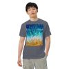 Unisex T-Shirt - Good Tidings - Fluid Blue Gold Ocean Art | Work by Eman's Gallery