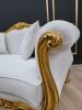French Style Settee/ Aged 21K Gold Leaf Hand Carved Wooden F | Couch in Couches & Sofas by Art De Vie Furniture