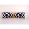Gold Ikat Eye Velvet Pillow, Handwoven Silk Velvet Extra Lon | Cushion in Pillows by Vintage Pillows Store