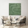 Sage Green Geometric 3D Art | Oil And Acrylic Painting in Paintings by Berezart. Item made of canvas & paper compatible with boho and minimalism style