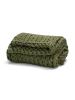 Chunky knit blanket green | Linens & Bedding by Anzy Home. Item made of fiber