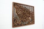 Vancouver Cityscape 44.5" x 36.5" x 4" | Wall Sculpture in Wall Hangings by Craig Forget. Item composed of oak wood in mid century modern or contemporary style