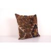 Vintage Turkish Oushak Rug Pillow Cover, Handmade Brick Red | Cushion in Pillows by Vintage Pillows Store