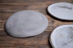 Set of 4 cake plates - (set nr5) STC organic natural shape | Dinnerware by Laima Ceramics. Item composed of stoneware in minimalism or contemporary style