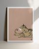 Striped Tabby Cat Art Print, Nursery Wall Art, Giclée Fine Paper | Prints in Paintings by The Ugly Cat Studio