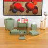 Vintage Moss Green with Gold Room Set | Decorative Objects by Rikan