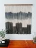 Extra Large Black and Blue Macrame Wall Hanging | Wall Hangings by Love & Fiber. Item made of cotton with fiber