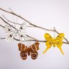 Madagascar Silk Moth Ornament - Yellow | Decorative Objects by Tanana Madagascar. Item made of fabric