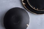 BLACK and GOLD bowl, handmade, natural minimal nordic rustic | Dinnerware by Laima Ceramics. Item composed of stoneware compatible with minimalism and contemporary style