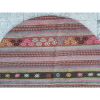 Round Oushak Kilim Rug Flat Woven Pink Turkish Handwoven | Small Rug in Rugs by Vintage Pillows Store. Item composed of wool and fiber