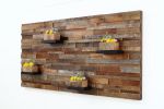 Floating wood shelves 60"x30"x6" reclaimed wood shelf artwor | Wall Sculpture in Wall Hangings by Craig Forget. Item composed of walnut compatible with mid century modern and contemporary style