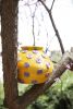 spotted small bulbous vase marigold | Vases & Vessels by Charlie Sprout. Item composed of fiber