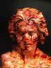 Timeless Red – Mixed Media Classical Bust Painting | Paintings by Dario Moschetta