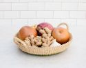 Woven Round Tray I Light Green | Decorative Tray in Decorative Objects by NEEPA HUT. Item made of wool with fiber