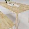 Solid Wooden Dining Table With Bench, Farmhouse Wood Dine Ta | Tables by Picwoodwork. Item composed of oak wood