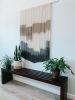 Large Modern Black and Gray Macrame Wall Hanging | Wall Hangings by Love & Fiber. Item made of cotton & fiber