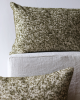 Cream Jute with Woven Olive Green Wool Lumbar Pillow 14x20 | Pillows by Vantage Design