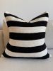 Pelham Pillow Cover — Striped Chenille in Black & Beige | Pillows by Busa Designs