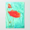 Poppy Trio | Prints by Brazen Edwards Artist. Item made of canvas with paper