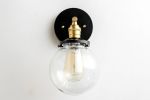 Brass Sconce Light - Mid Century Modern - Model No. 5456 | Sconces by Peared Creation. Item composed of brass & glass