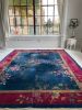GLOWING Antique Art Deco Asian Botanical Garden | Magenta | Area Rug in Rugs by The Loom House. Item composed of fiber