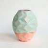 Oblique in Strawberry Pistachio | Vase in Vases & Vessels by by Alejandra Design. Item made of ceramic