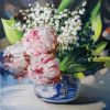Peonies Lily of the valley painting original canvas art oil, | Oil And Acrylic Painting in Paintings by Natart. Item composed of canvas & synthetic compatible with contemporary style