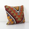 Vintage Diamond Geometric Decor Kilim Pillow Cover, Unique P | Cushion in Pillows by Vintage Pillows Store