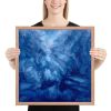 Framed Print - Thunder - Fluid Abstract Blue Storm Drama | Work by Eman's Gallery