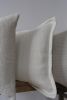 Natural Linen with White Silk Chevron & Flange Pillow 22x22 | Pillows by Vantage Design