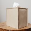 Matte Sand Leather Single Tissue Box Cover | Toiletry in Storage by Vantage Design