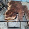 Walnut Clear Epoxy Resin Table, Custom River Table | Dining Table in Tables by Ironscustomwood. Item made of walnut & steel