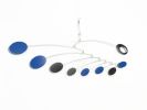 Adult Mobile Black and Blue Low Profile for Low Ceiling Zen | Wall Sculpture in Wall Hangings by Skysetter Designs. Item composed of metal in modern style