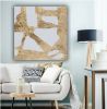 Large gold leaf painting golden abstract painting gold | Oil And Acrylic Painting in Paintings by Berez Art. Item composed of canvas compatible with minimalism and modern style