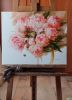 Peonies painting large, Peony painting oil original canvas | Oil And Acrylic Painting in Paintings by Natart. Item made of canvas with synthetic works with contemporary style