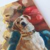 Custom pet portrait painting original 8x6, Red white dog | Oil And Acrylic Painting in Paintings by Natart. Item made of canvas with synthetic works with contemporary style