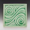 Double Swirl Tile | Tiles by Lynne Meade. Item composed of marble
