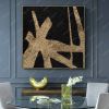 Abstract Gold Painting Golden Painting Minimalist Gold Wall | Oil And Acrylic Painting in Paintings by Berez Art. Item made of canvas works with minimalism & modern style