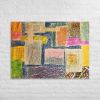 Canvas Print - The Hearth Quilt - Folk Abstract Patchwork | Work by Eman's Gallery