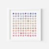 One Hundred Purple to Pink Map Dots Collage | Paintings by Amelia Coward