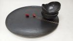 Black Ceramic Serving Tray | Serveware by YomYomceramic. Item composed of ceramic