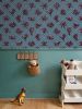 Trellis - Magnolia Flowers - Dark Magenta Reverse Blue Green | Wallpaper in Wall Treatments by Sean Martorana. Item made of paper